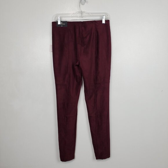 Worthington Maroon Berry Soft Brushed Faux Suede Leggings NEW NWT Size S - Picture 7 of 15